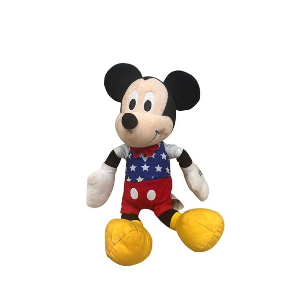 Disney Other - Disney Mickey Mouse Plush Patriotic Outfit Stars Stripes Just Play 9”